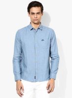 U.S. Polo Assn. Blue Solid Regular Fit Casual Shirt