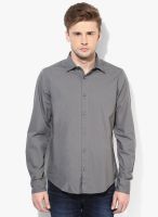 United Colors of Benetton Light Grey Solid Casual Shirt