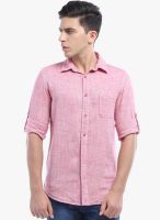 Vintage Red Solid Slim Fit Casual Shirt
