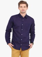 Western Vivid Blue Solid Slim Fit Casual Shirt