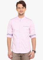 Western Vivid Pink Solid Slim Fit Casual Shirt