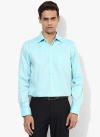 Wills Lifestyle Aqua Blue Slim Fit Casual Shirt