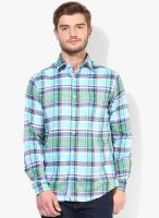 Wills Lifestyle Blue Slim Fit Casual Shirt