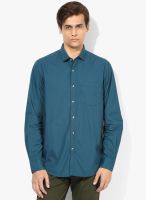 Wills Lifestyle Blue Slim Fit Casual Shirt