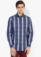 Wills Lifestyle Blue Slim Fit Casual Shirt