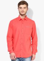 Wills Lifestyle Red Slim Fit Casual Shirt