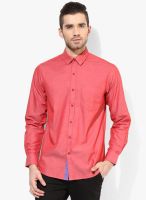 Wills Lifestyle Red Slim Fit Casual Shirt