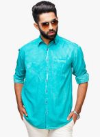 Yepme Aqua Blue Solid Regular Fit Casual Shirt
