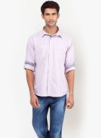 Yepme Halston Pink With Grey Stripes Shirt