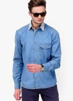 Yepme Light Blue Solid Casual Shirt