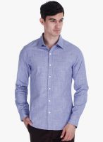 Zobello Blue Solid Slim Fit Casual Shirt