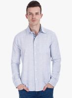 Zobello Blue Striped Slim Fit Casual Shirt Zobello Blue Striped Slim Fit Casual Shirt