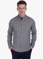 Zobello Dark Grey Solid Slim Fit Casual Shirt
