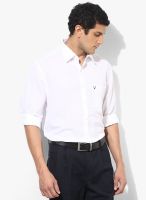 Allen Solly White Cotton Linen Casual Shirt