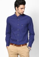 Arrow Sports Navy Blue Manhattan Fit Casual Shirt