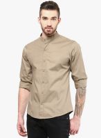 Atorse Solid Khaki Casual Shirt