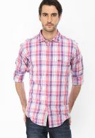 Basics Checks Pink Casual Shirt