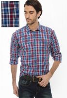 Basics Checks Red Casual Shirt