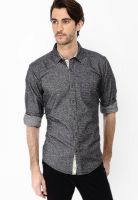 Basics Solid Black Casual Shirt