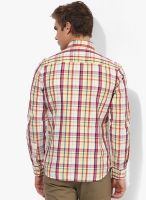 Bay Island Yellow Checked Regular Fit Casual Shirt