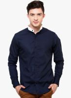Blackbuk India Blue Solid Slim Fit Casual Shirt