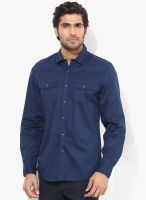 Bossini Blue Regular Fit Casual Shirt