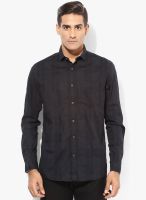 British Club Black Check Slim Fit Casual Shirt