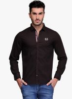 Canary London Coffee Solid Slim Fit Casual Shirt