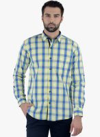 Cobb Yellow Checked Slim Fit Casual Shirt