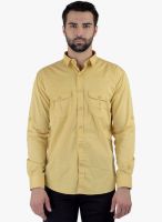 Cobb Yellow Solid Slim Fit Casual Shirt