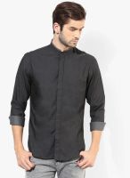 Code by Lifestyle Grey Solid Slim Fit Casual Shirt