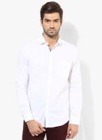 Code by Lifestyle White Solid Slim Fit Casual Shirt