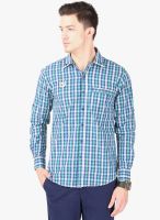 Cotton County Premium Green Checked Slim Fit Casual Shirt