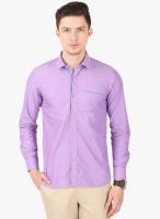 Cotton County Premium Purple Solid Slim Fit Casual Shirt