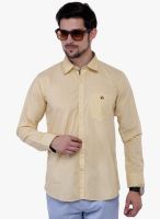 Crimsoune Club Printed Yellow Casual Shirt