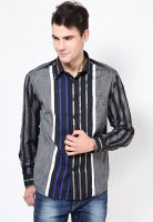 Dennis Morton Navy Blue Casual Shirt