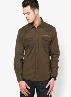 Ed Hardy Olive Casual Shirt