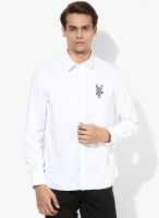 Ed Hardy White Slim Fit Casual Shirt