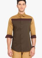 Exitplay Beige Regular Fit Casual Shirt