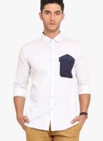 Exitplay White Regular Fit Casual Shirt