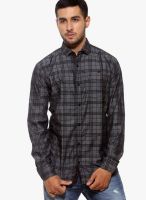 Fifty Two Black Check Regular Fit Casual Shirt