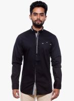 Fifty Two Black Solid Regular Fit Casual Shirt