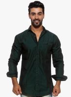 Fifty Two Green Solid Regular Fit Casual Shirt