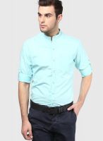 Forca By Lifestyle Light Blue Slim Fit Casual Shirt