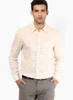 Giordano Beige Linen Slim Fit Casual Shirt