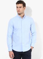 Giordano Blue Solid Slim Fit Casual Shirt