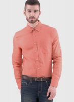 Giordano Peach Linen Slim Fit Casual Shirt