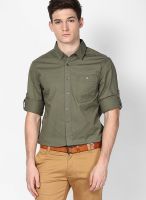 Giordano Solid Green Casual Shirt