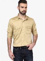 I Know Beige Slim Fit Casual Shirt