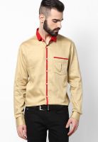I Know Beige Slim Fit Casual Shirt